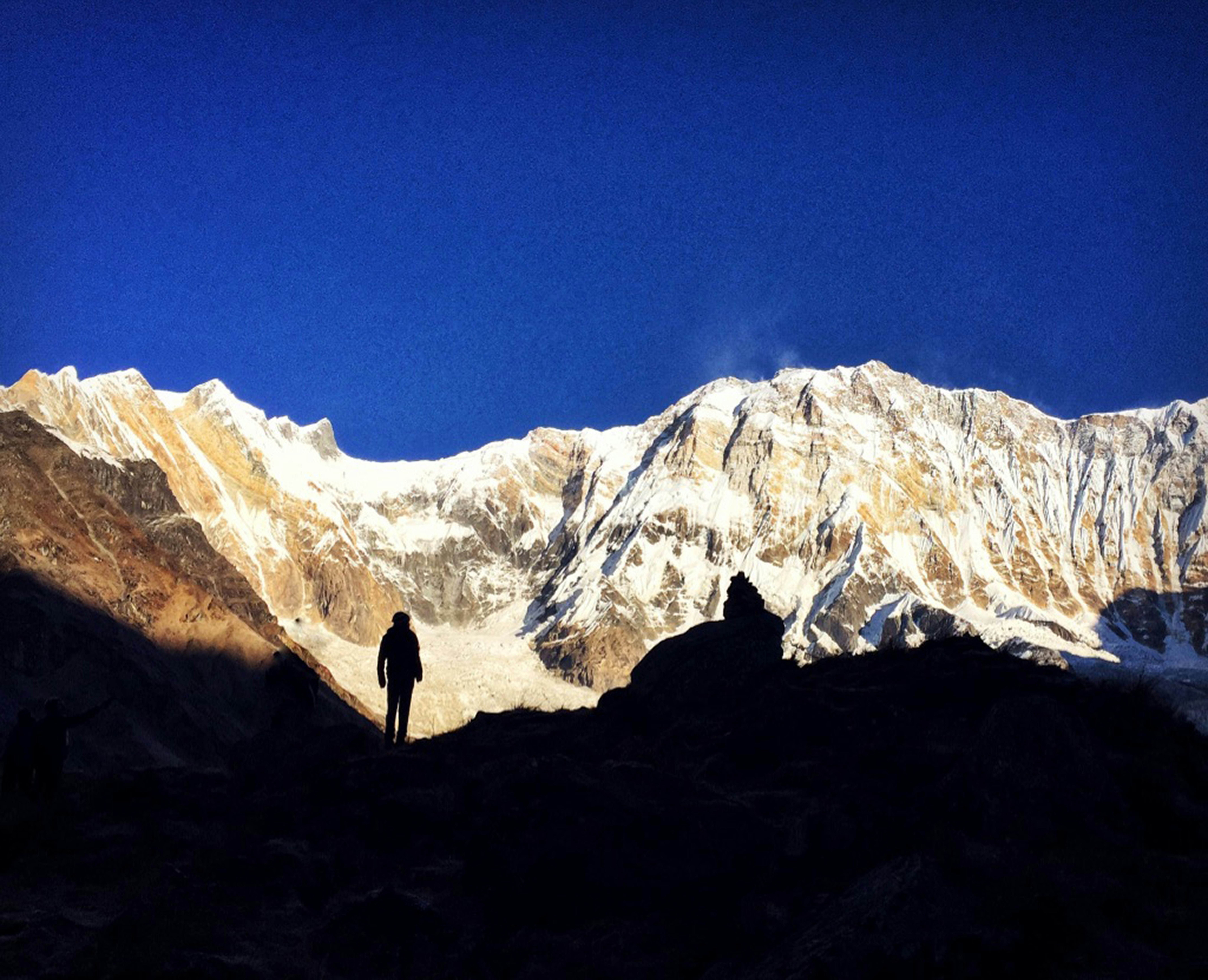 beautiful morning sunrise at annapurna trekking