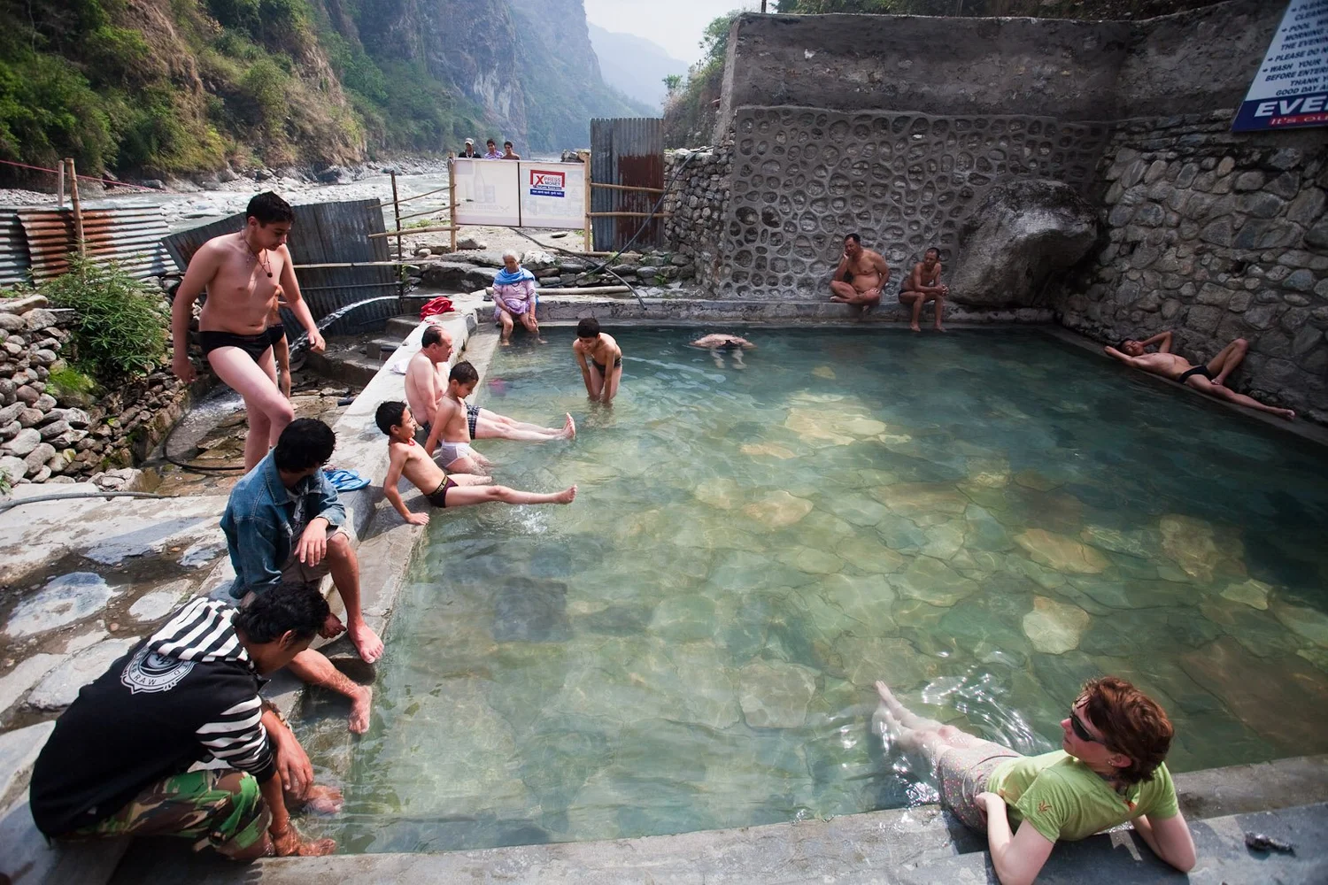 families enjoying during their honeymoon trek in nepal