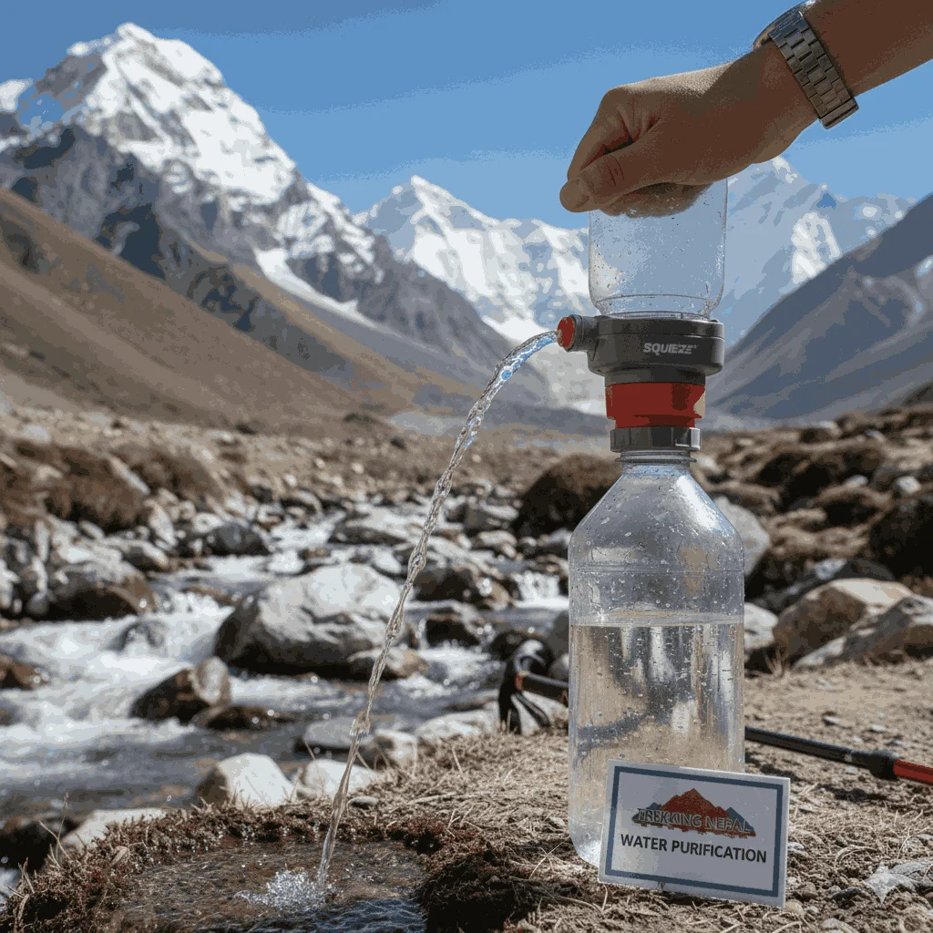 proper water treatment is necessary for safe and sound trek in nepal