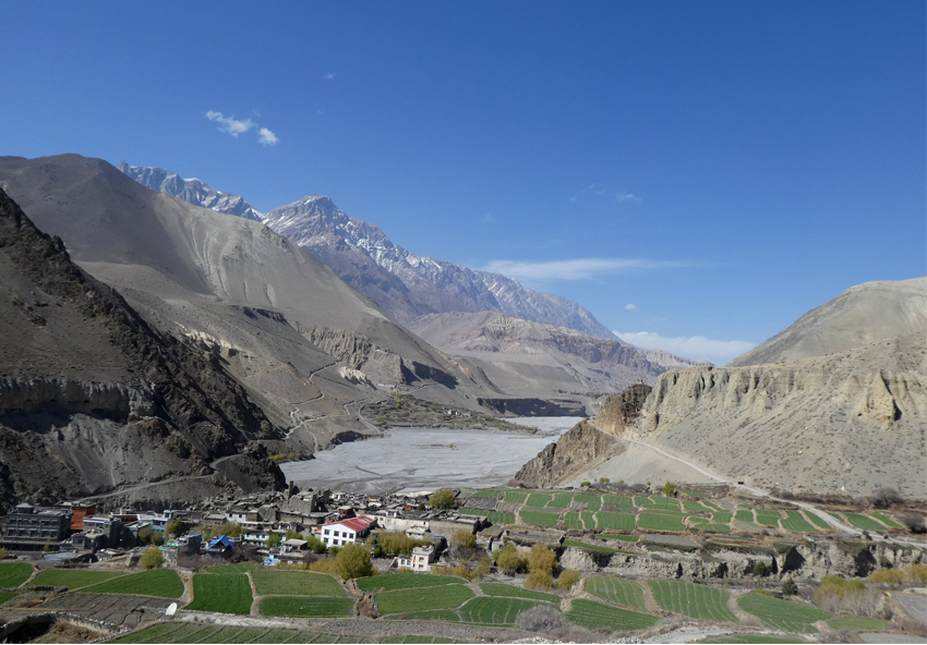 kagbeni villages of upper mustang is located at 2810m
